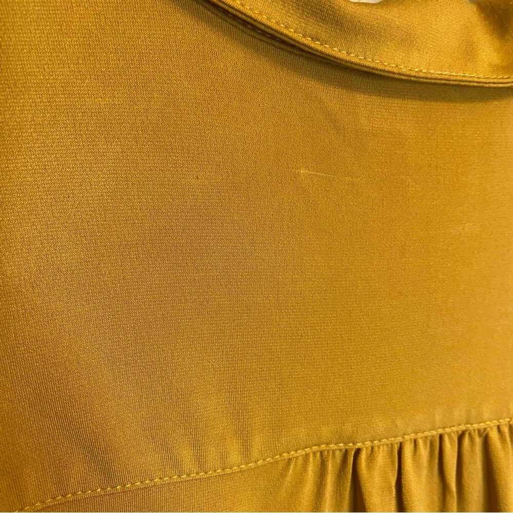 Mustard Button Down Carmen Marc Valvo Top XL - Picture 9 of 10